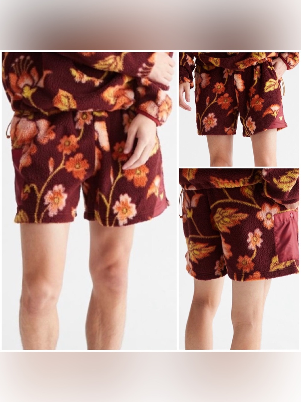 Patterned Fleece Towpath Short